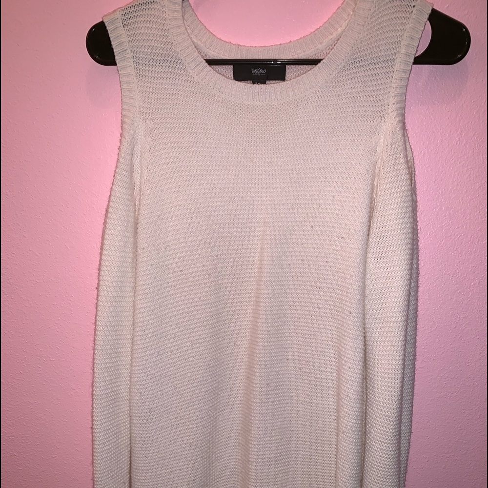 white long knit sweater dress